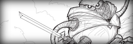 Anton Peck's sketch of an unstoppable robot ninja